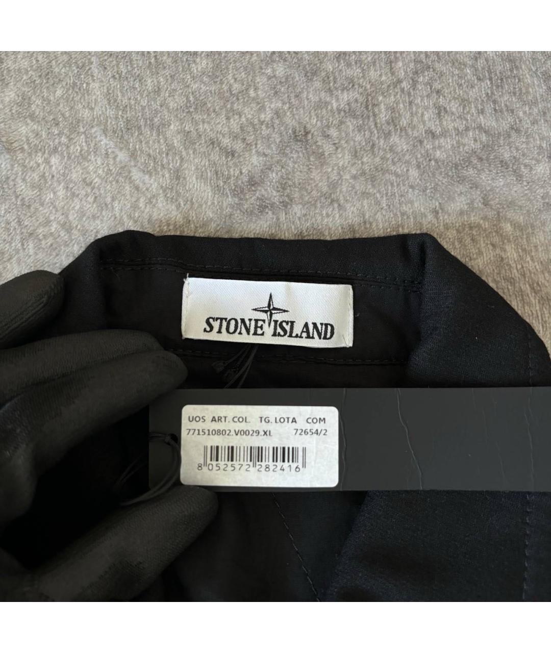 STONE ISLAND Черная хлопковая куртка, фото 3
