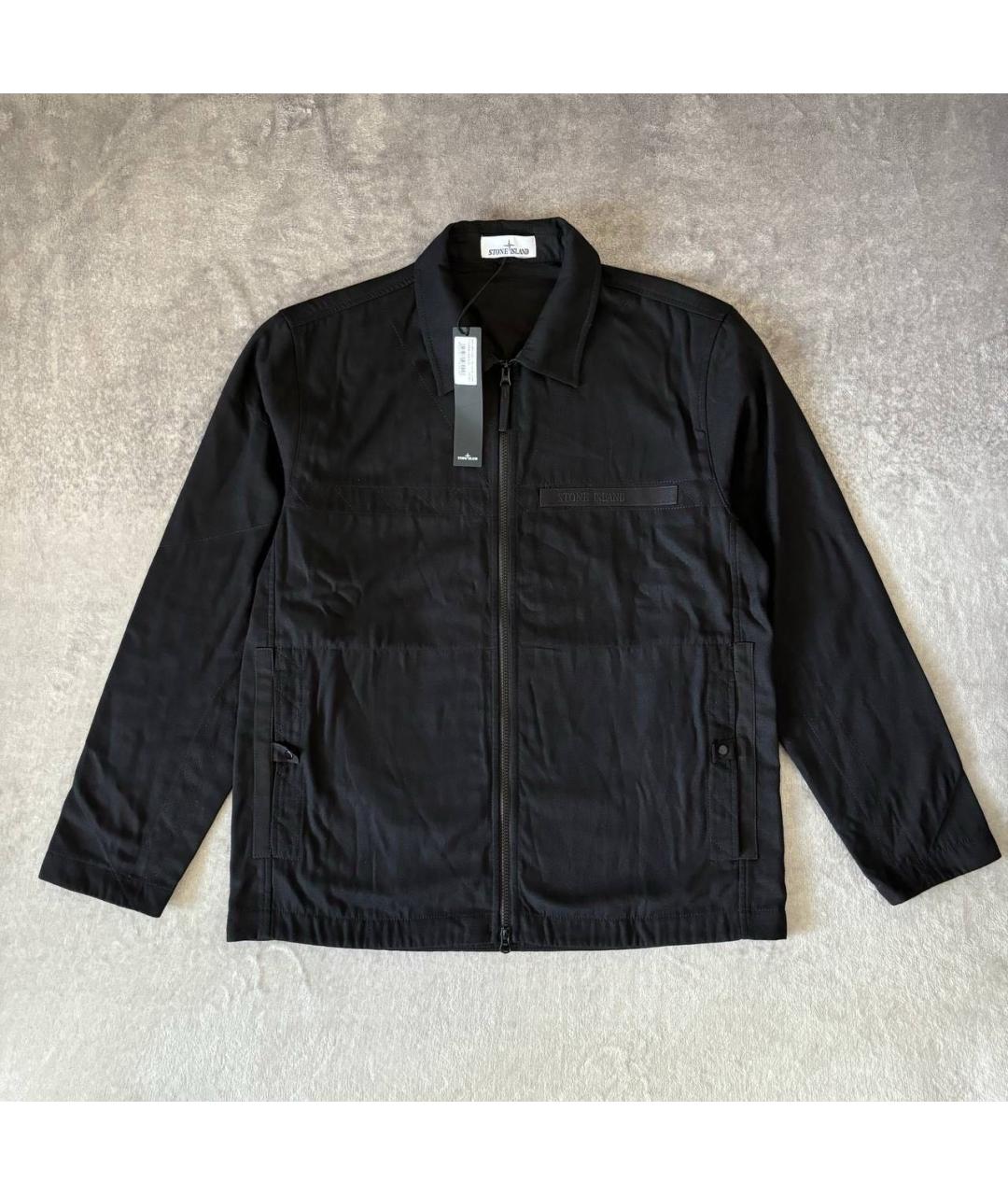 STONE ISLAND Черная хлопковая куртка, фото 8