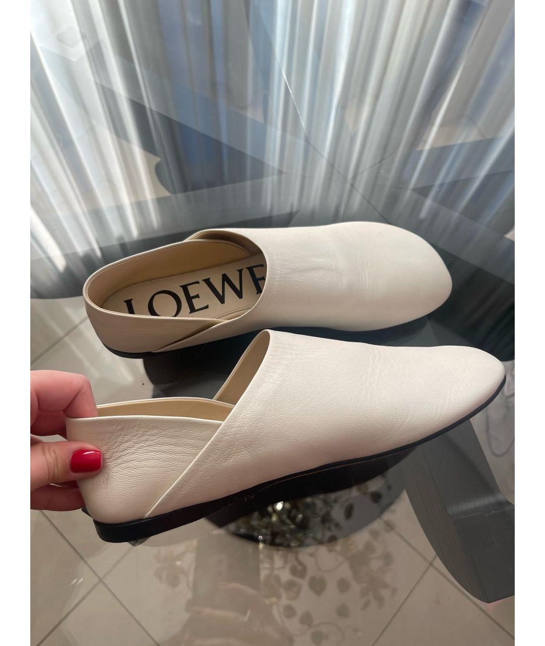 LOEWE Бежевые кожаные лоферы, фото 5