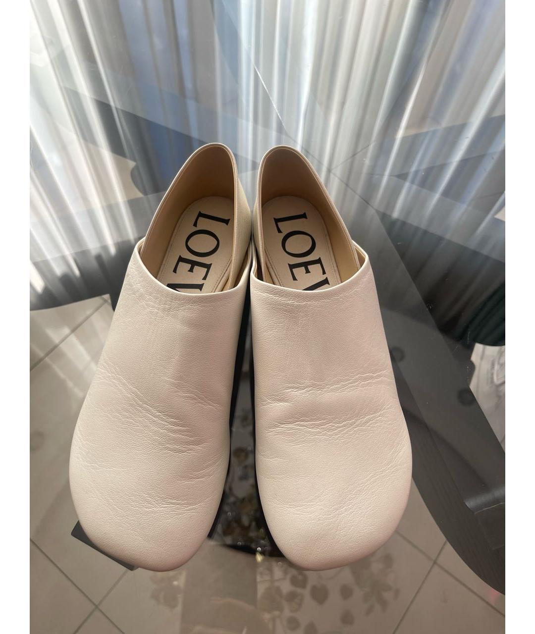 LOEWE Бежевые кожаные лоферы, фото 2