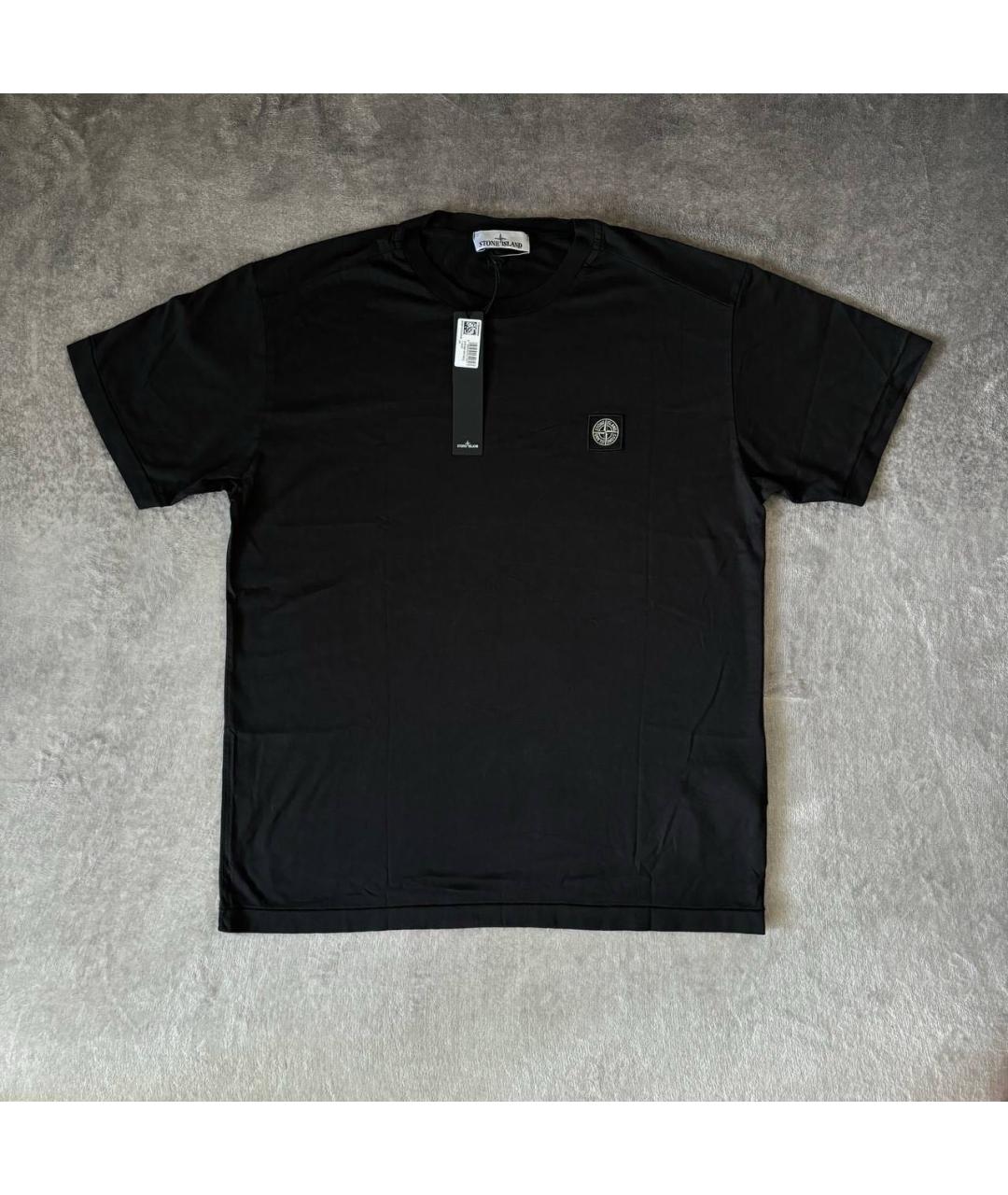 STONE ISLAND Черная хлопковая футболка, фото 9