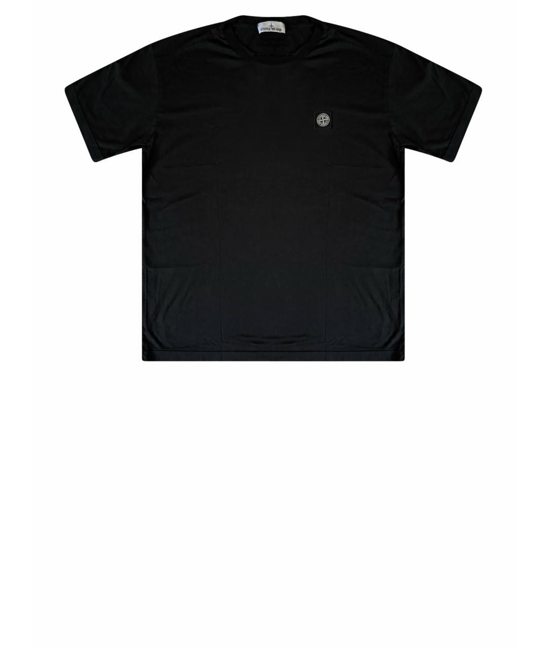 STONE ISLAND Черная хлопковая футболка, фото 1