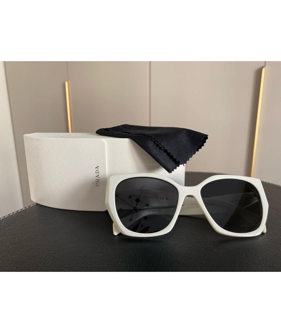 PRADA Белые пластиковые солнцезащитные очки, фото 4