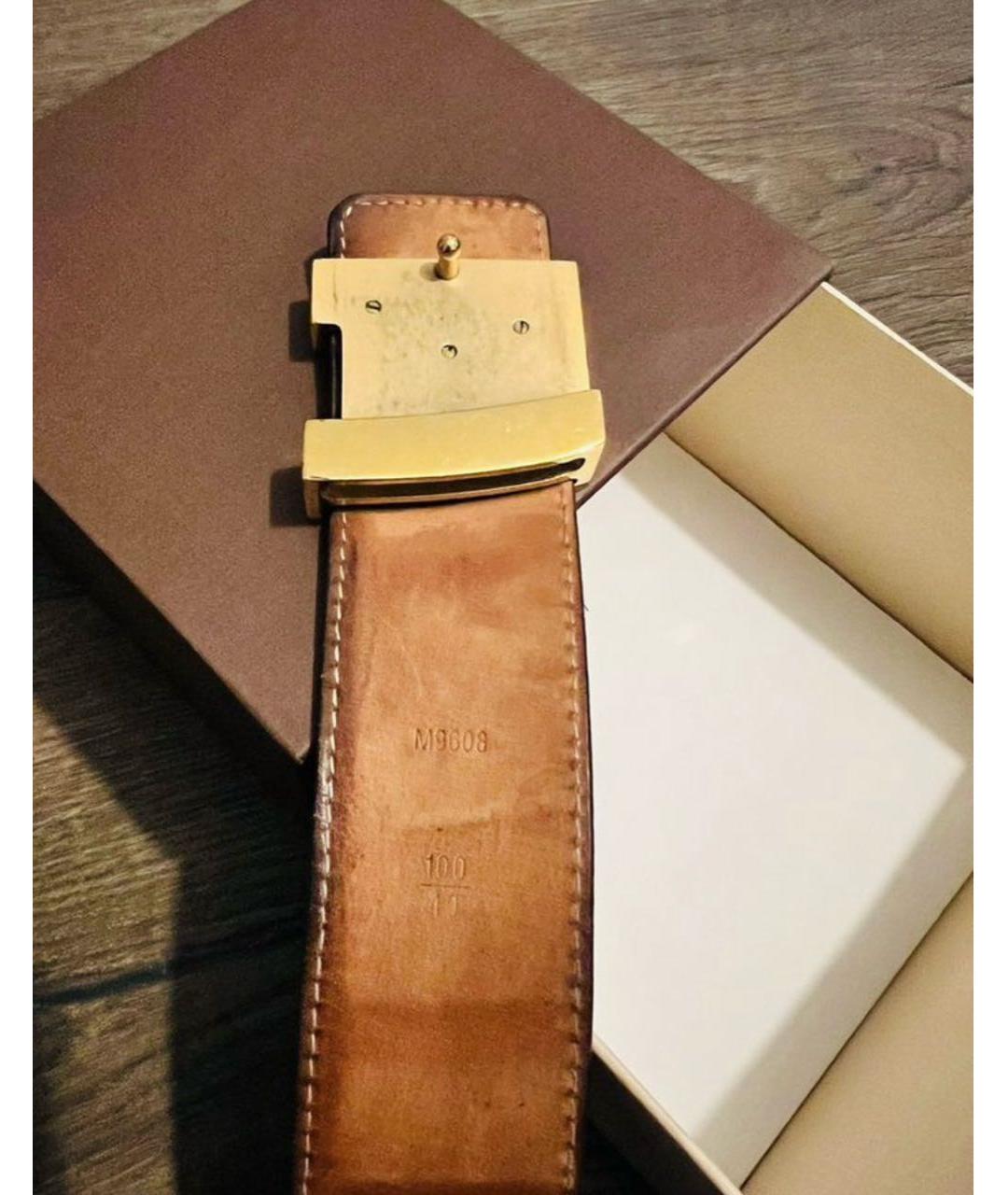 LOUIS VUITTON Коричневый кожаный ремень, фото 2