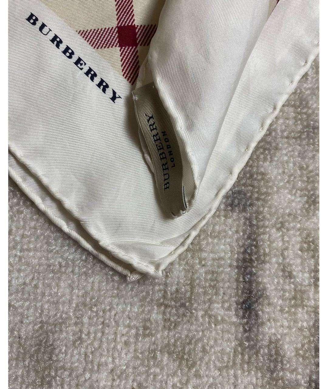 BURBERRY Бежевый шелковый платок, фото 3