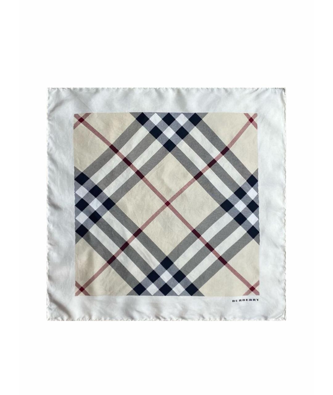BURBERRY Бежевый шелковый платок, фото 1