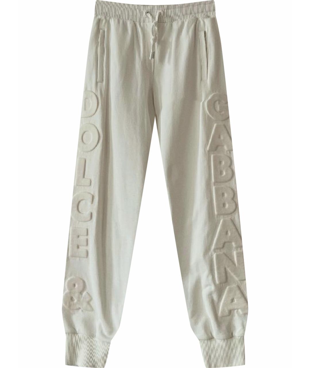 DOLCE&GABBANA Белые хлопковые спортивные брюки и шорты, фото 1