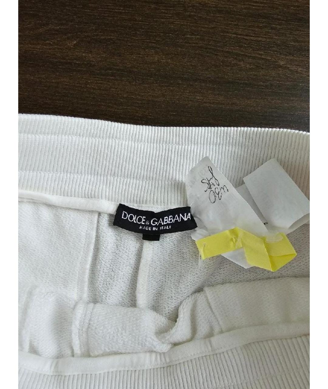 DOLCE&GABBANA Белые хлопковые спортивные брюки и шорты, фото 4