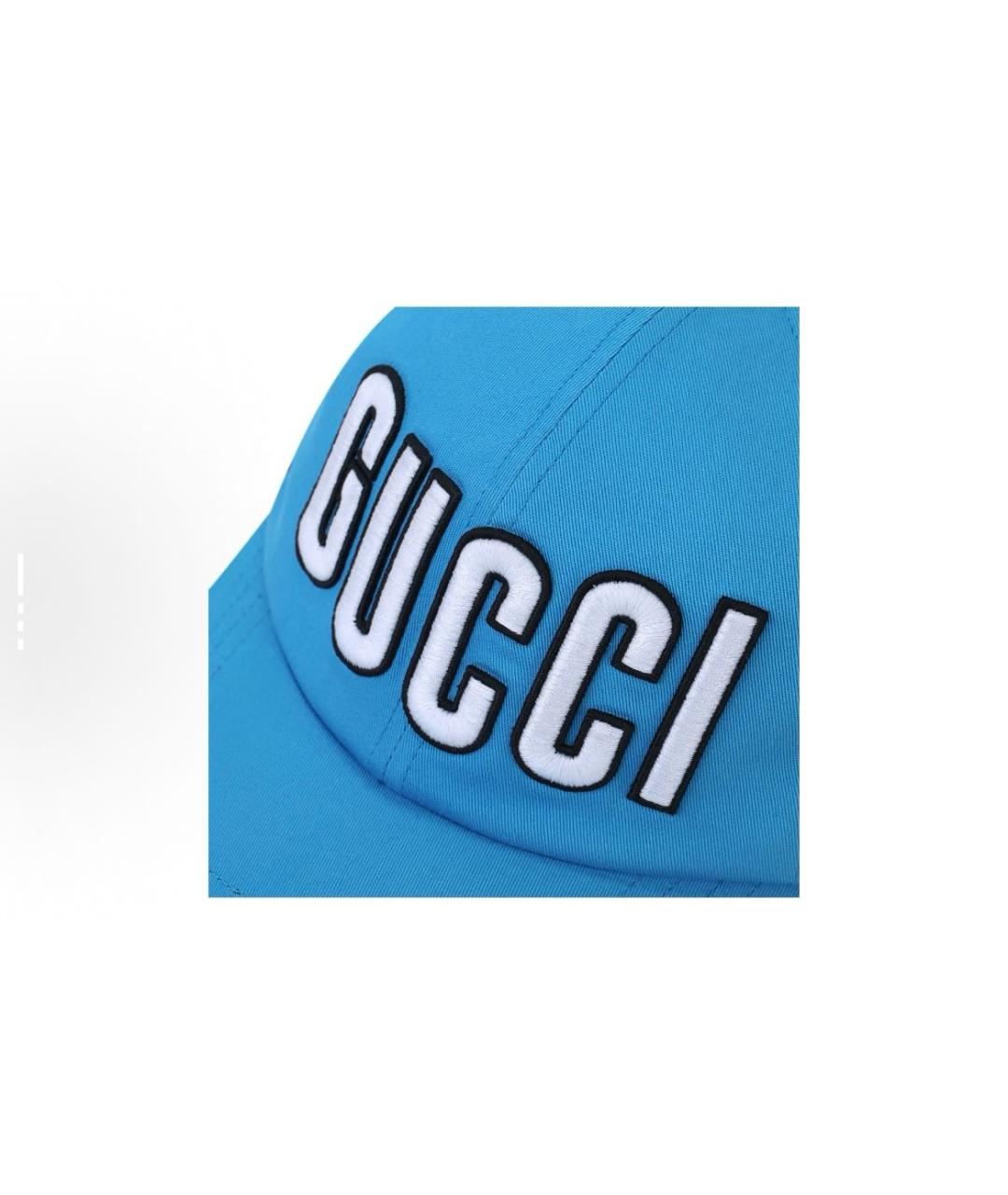 GUCCI Синяя хлопковая кепка/бейсболка, фото 5
