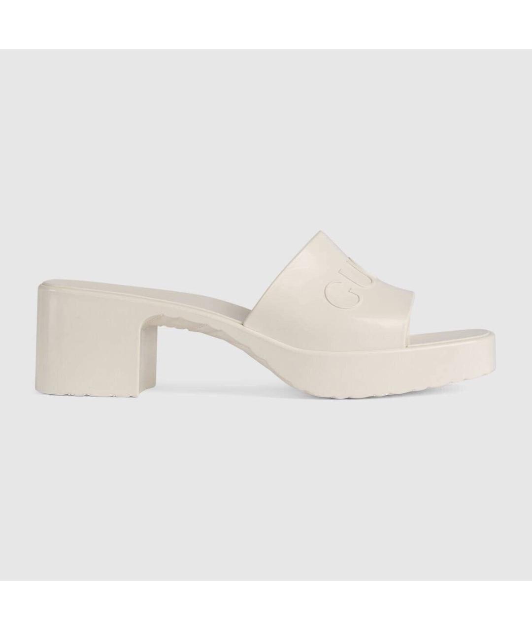 GUCCI Белые резиновые мюли, фото 7