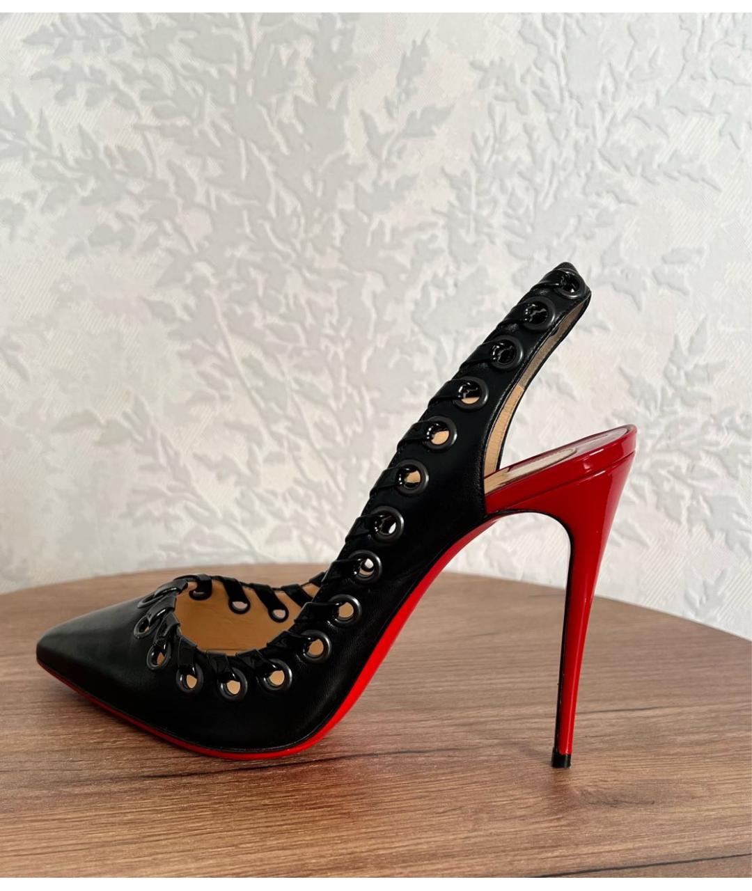 CHRISTIAN LOUBOUTIN Черные кожаные туфли, фото 9