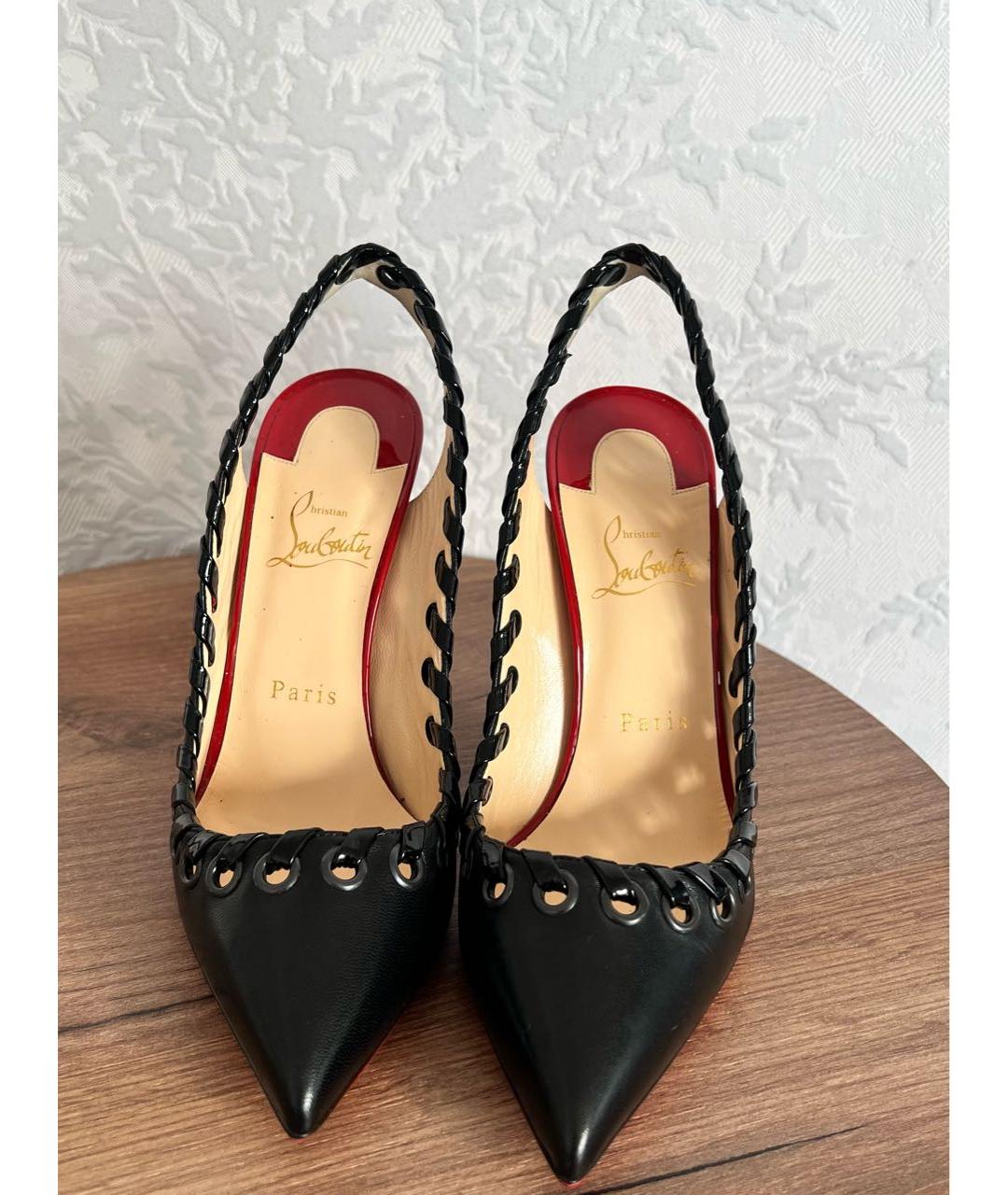 CHRISTIAN LOUBOUTIN Черные кожаные туфли, фото 2
