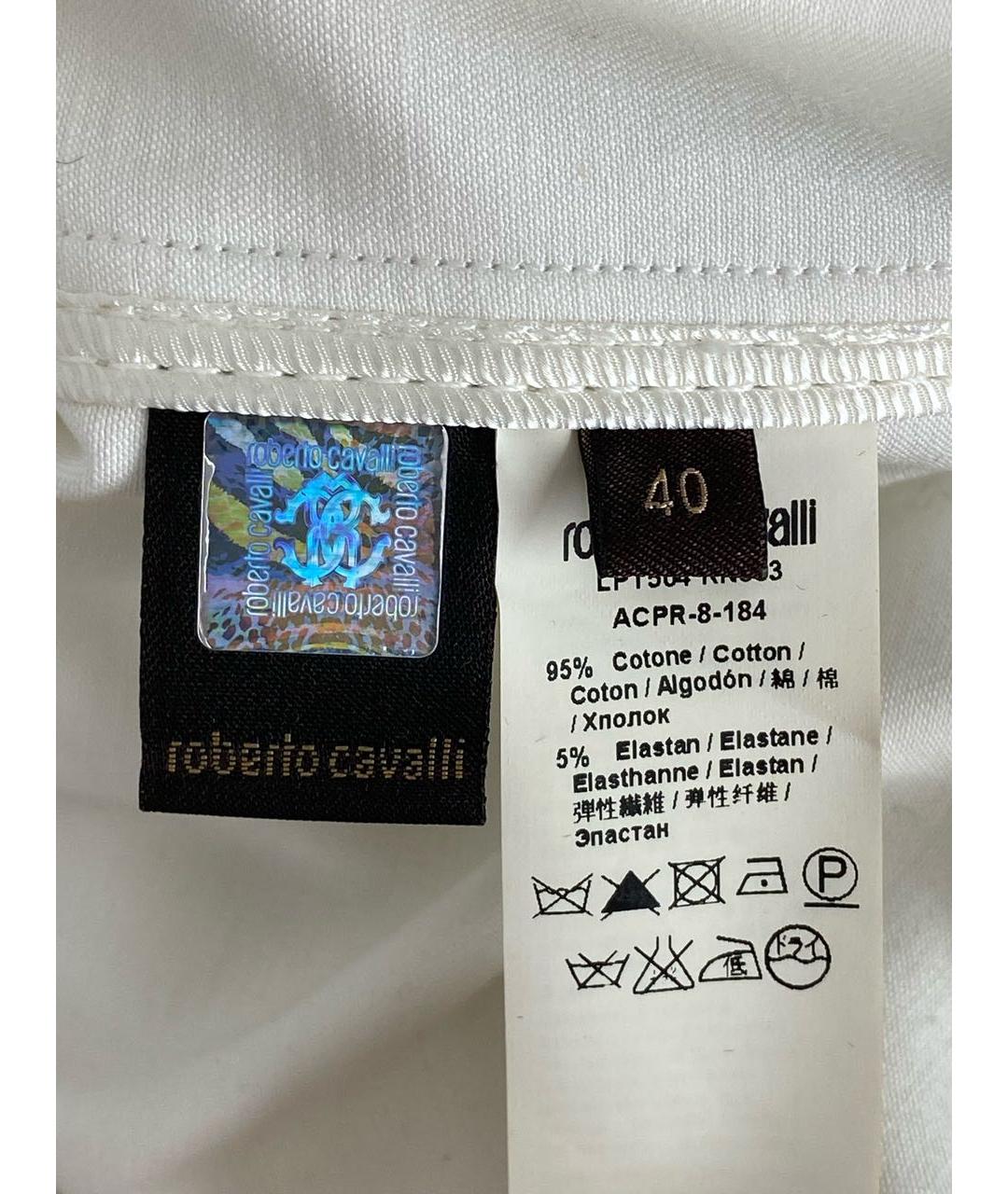 ROBERTO CAVALLI Белый хлопко-эластановый тренч/плащ, фото 8
