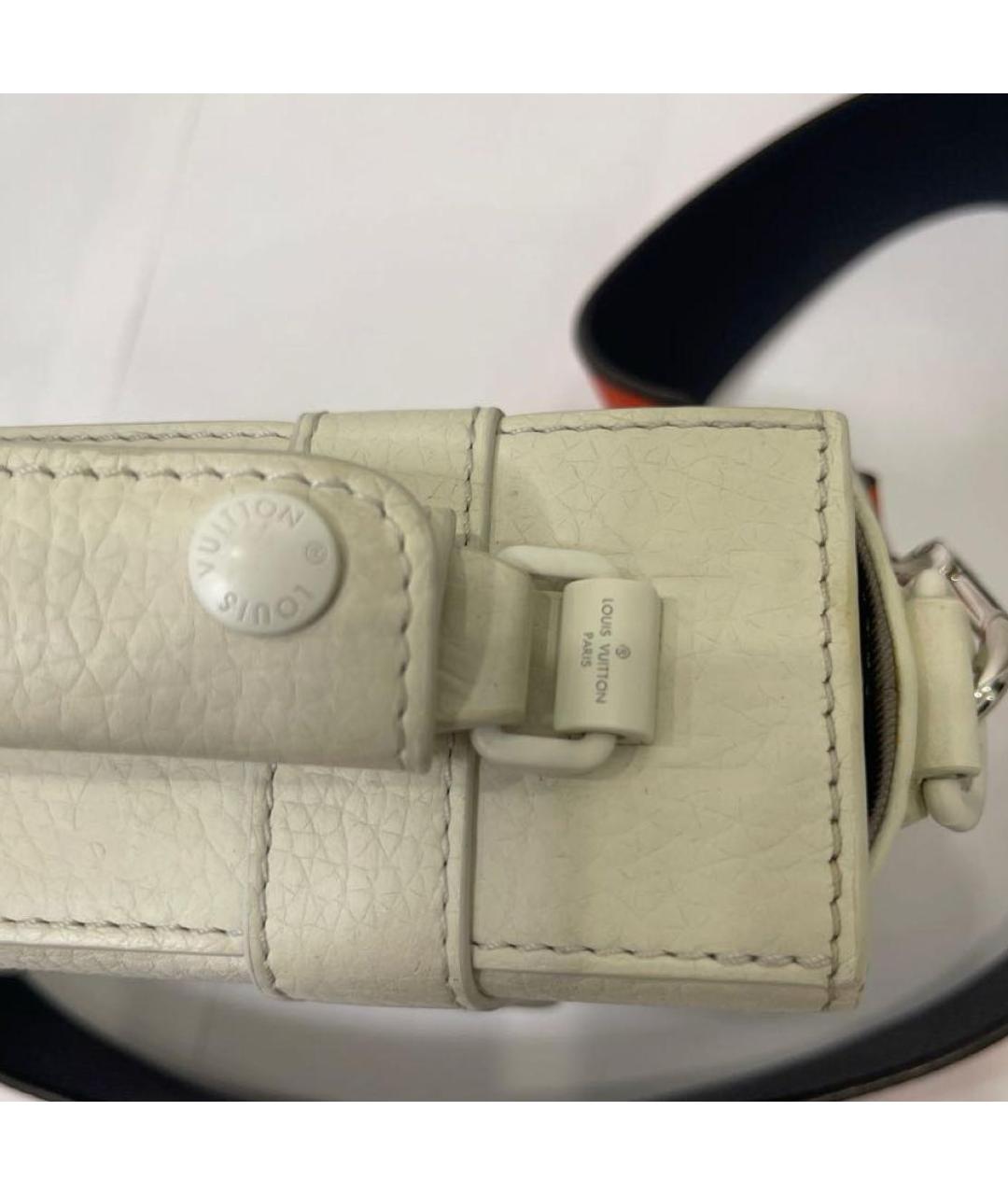 LOUIS VUITTON Белая кожаная сумка с короткими ручками, фото 3