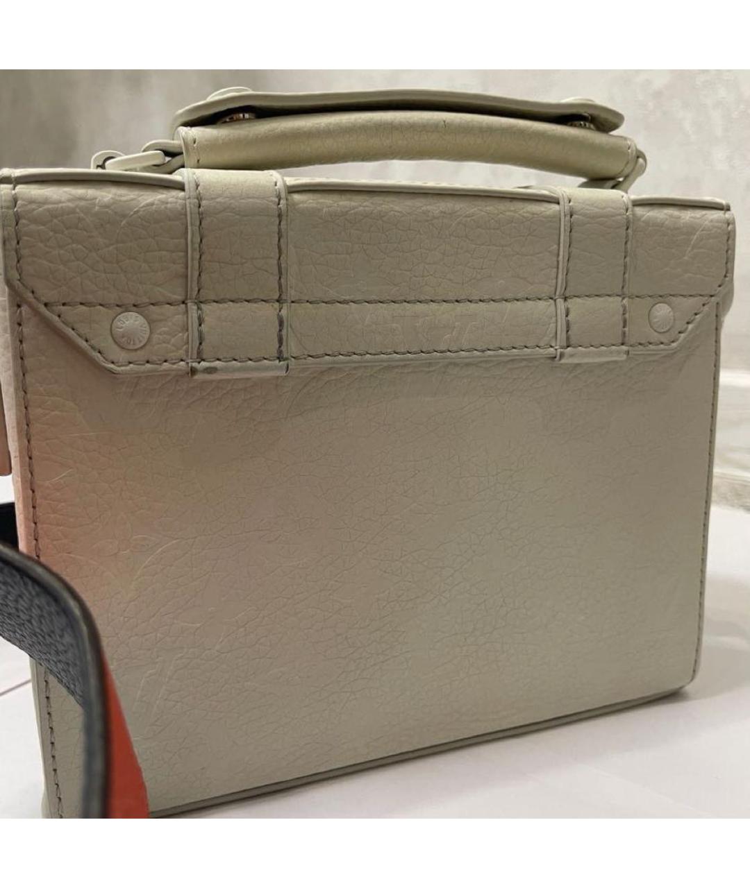 LOUIS VUITTON Белая кожаная сумка с короткими ручками, фото 5