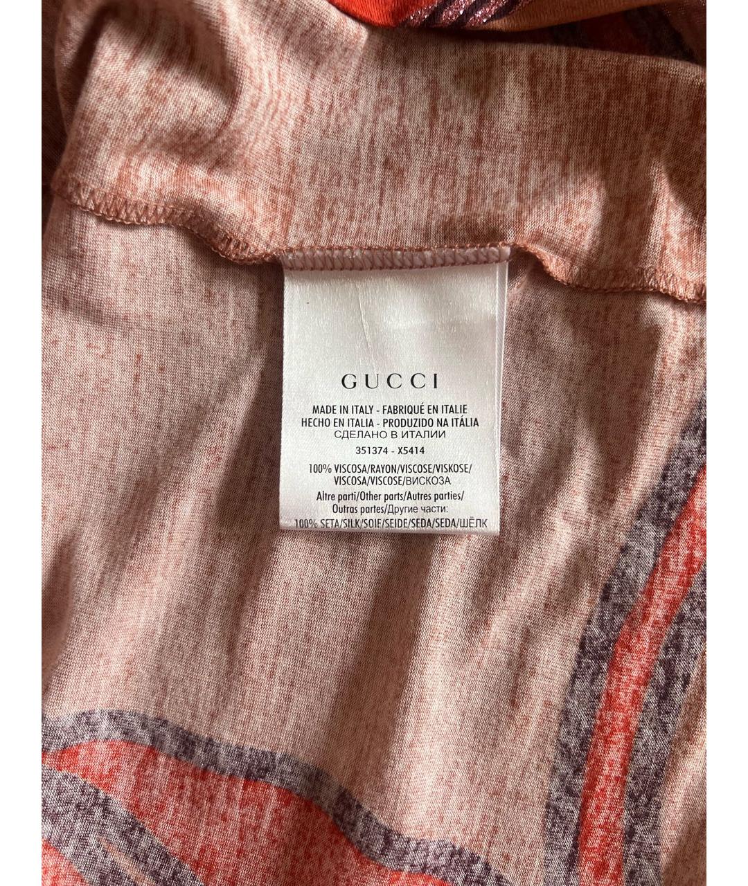 GUCCI Оранжевая шелковая блузы, фото 5