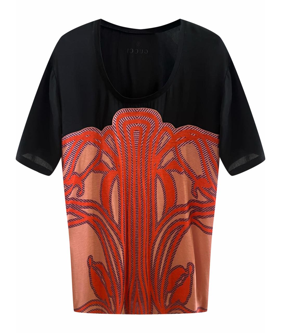 GUCCI Оранжевая шелковая блузы, фото 1