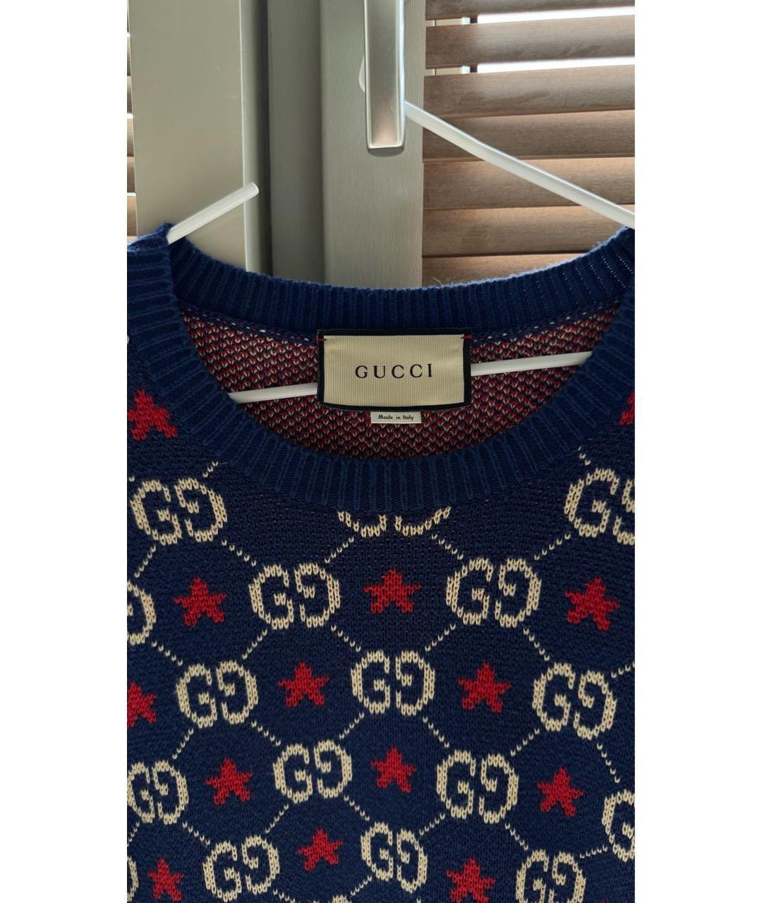 GUCCI Синий хлопковый джемпер / свитер, фото 3