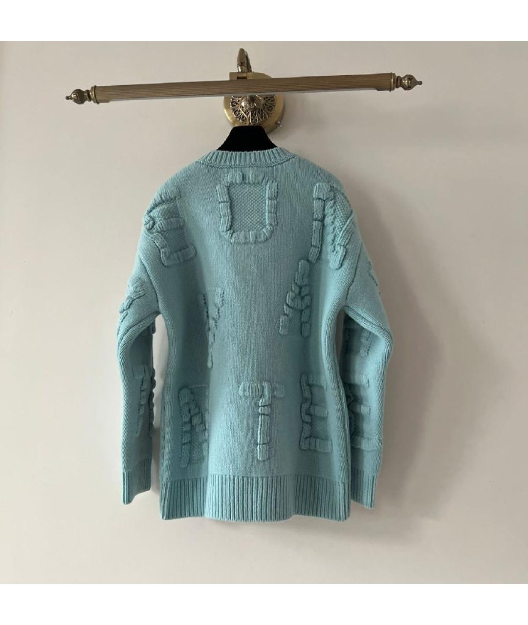 BOTTEGA VENETA Бирюзовый шерстяной джемпер / свитер, фото 2