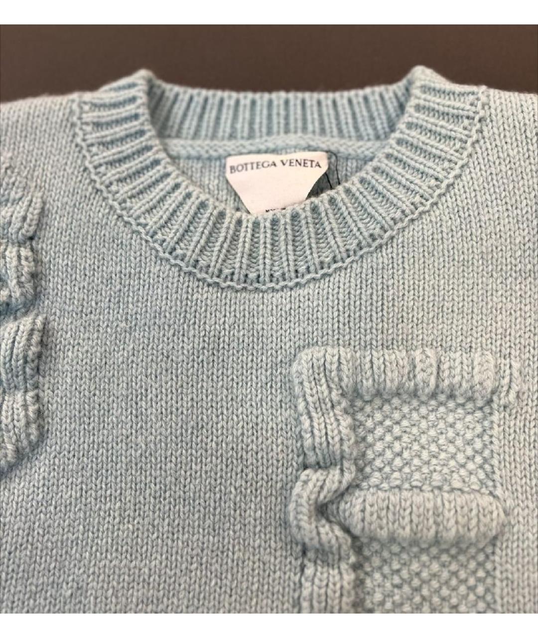 BOTTEGA VENETA Бирюзовый шерстяной джемпер / свитер, фото 3
