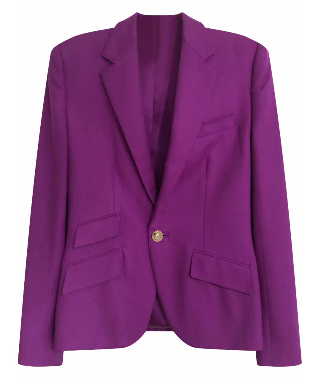 RALPH LAUREN Фиолетовый кашемировый жакет/пиджак, фото 1