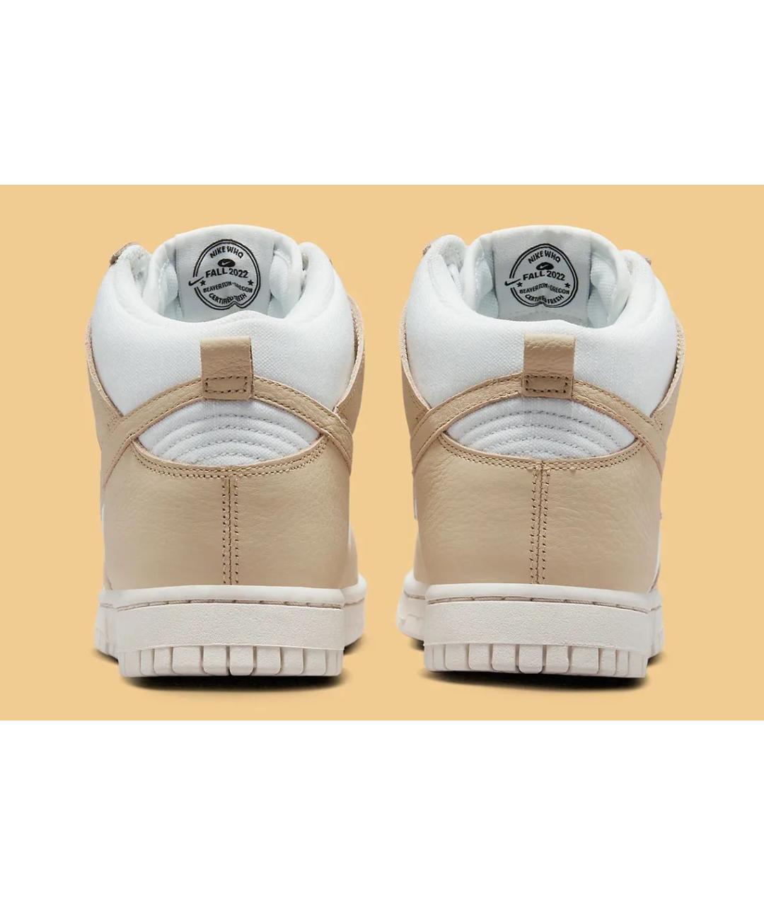 NIKE Бежевые кожаные кеды, фото 5