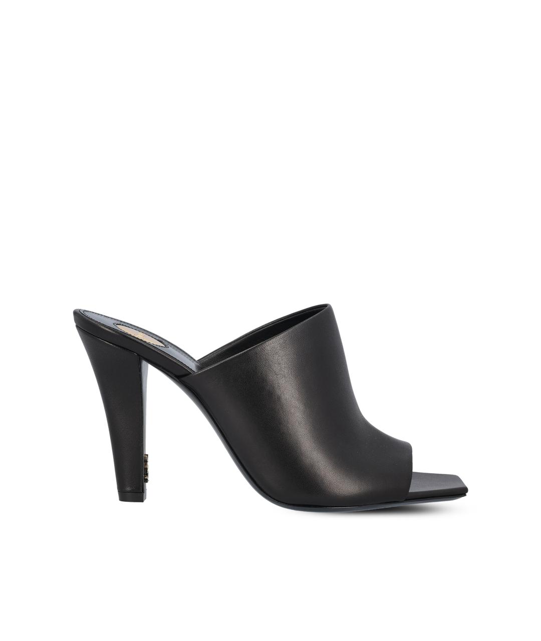 SAINT LAURENT Черные кожаные мюли, фото 5