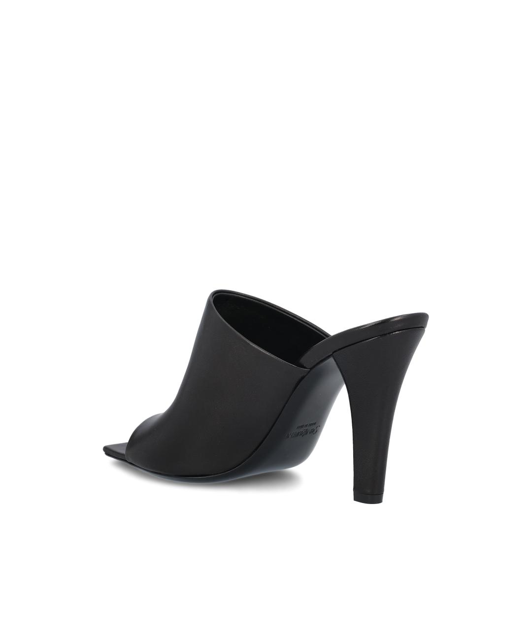 SAINT LAURENT Черные кожаные мюли, фото 4