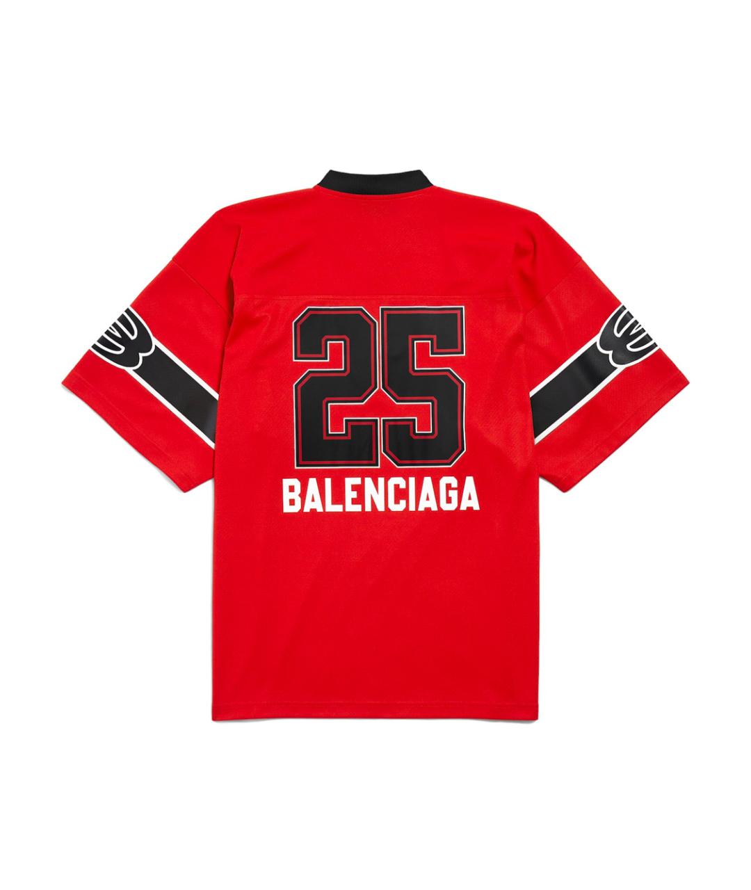 BALENCIAGA Красная хлопковая футболка, фото 2