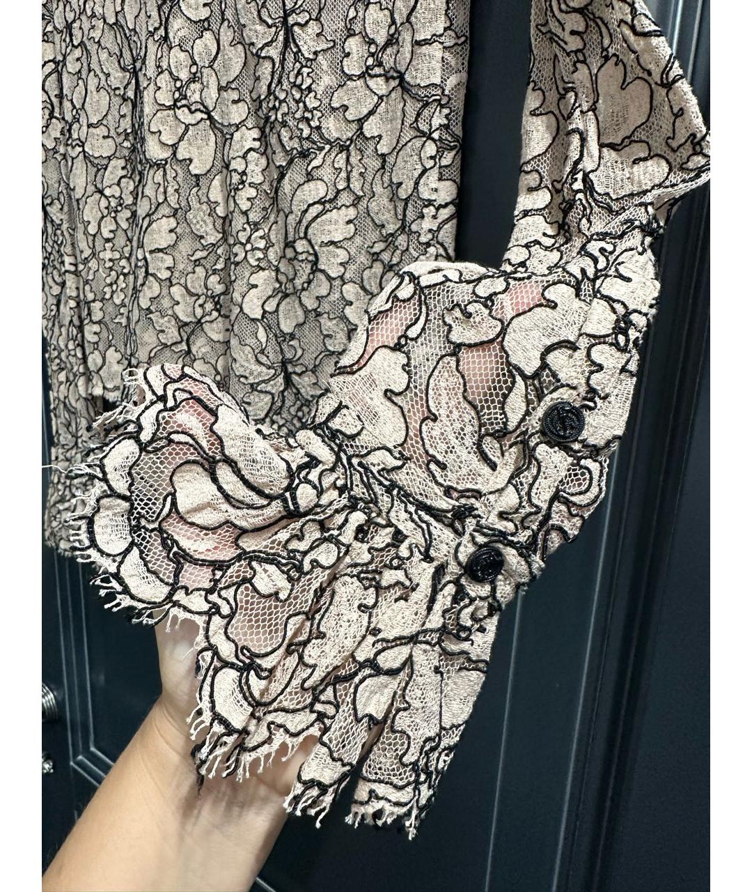 CHANEL Коралловая хлопко-эластановая блузы, фото 3