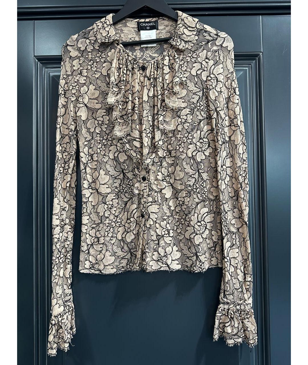 CHANEL Коралловая хлопко-эластановая блузы, фото 6