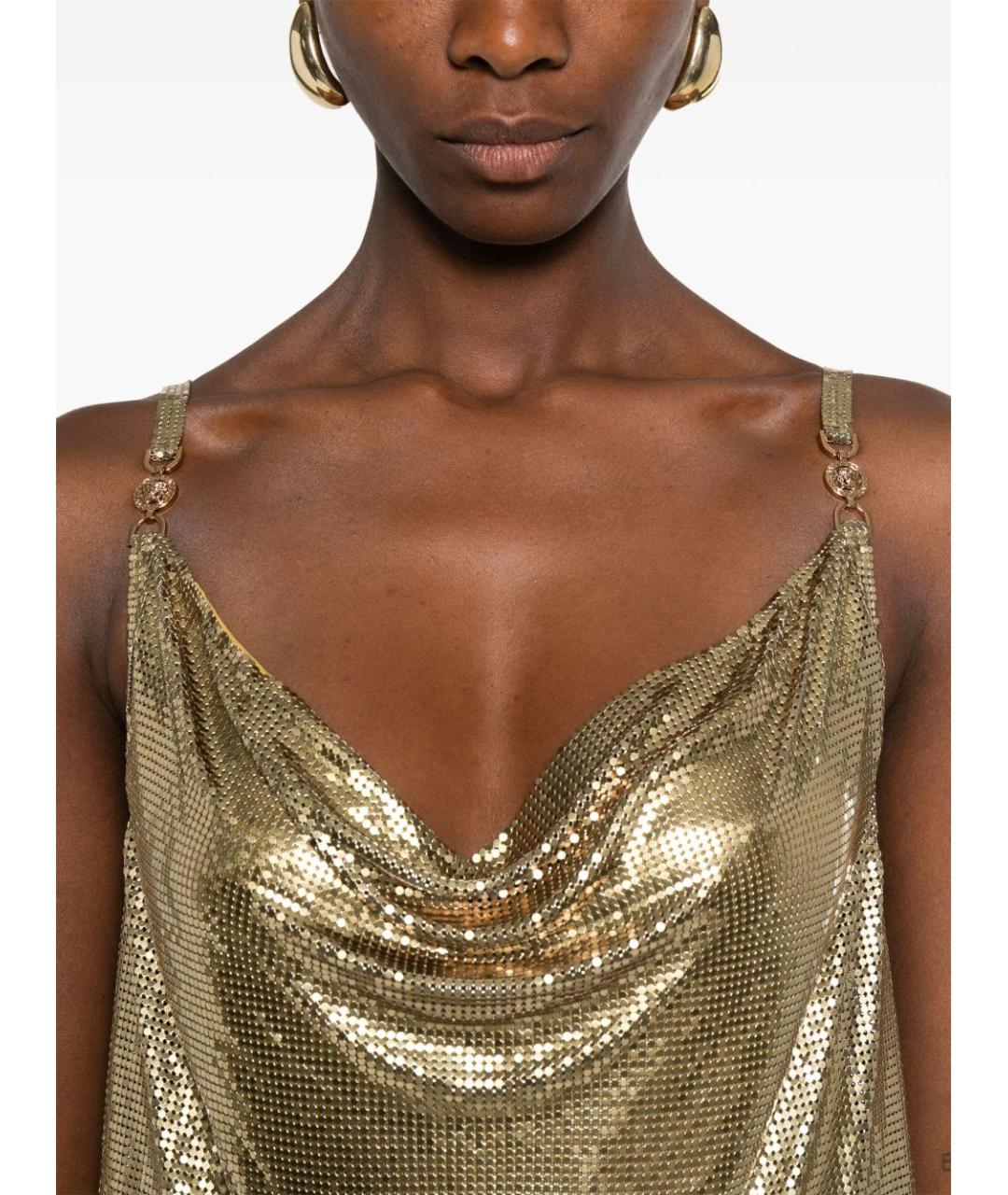 VERSACE Золотое коктейльное платье, фото 4