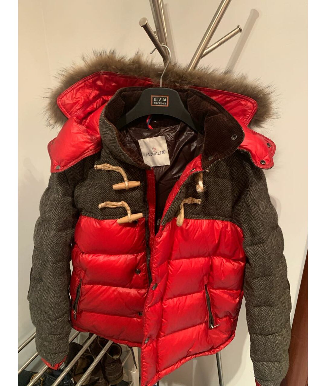 MONCLER Красный пуховик, фото 8