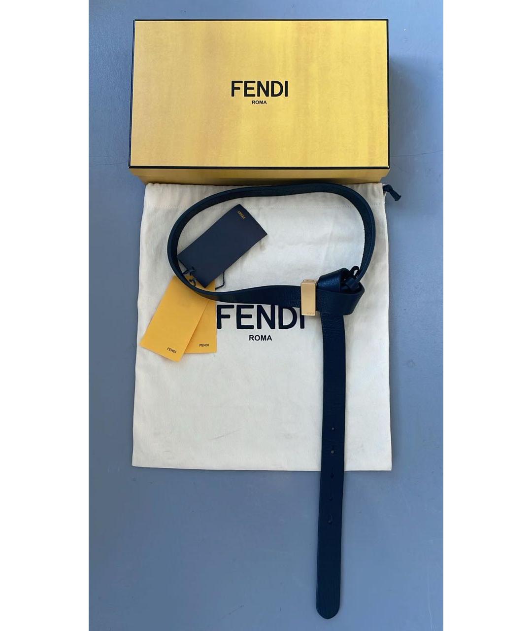 FENDI Черный кожаный ремень, фото 5