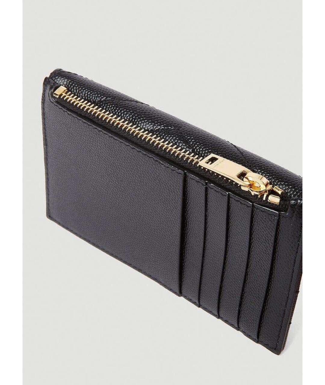 SAINT LAURENT Черный кожаный кошелек, фото 6