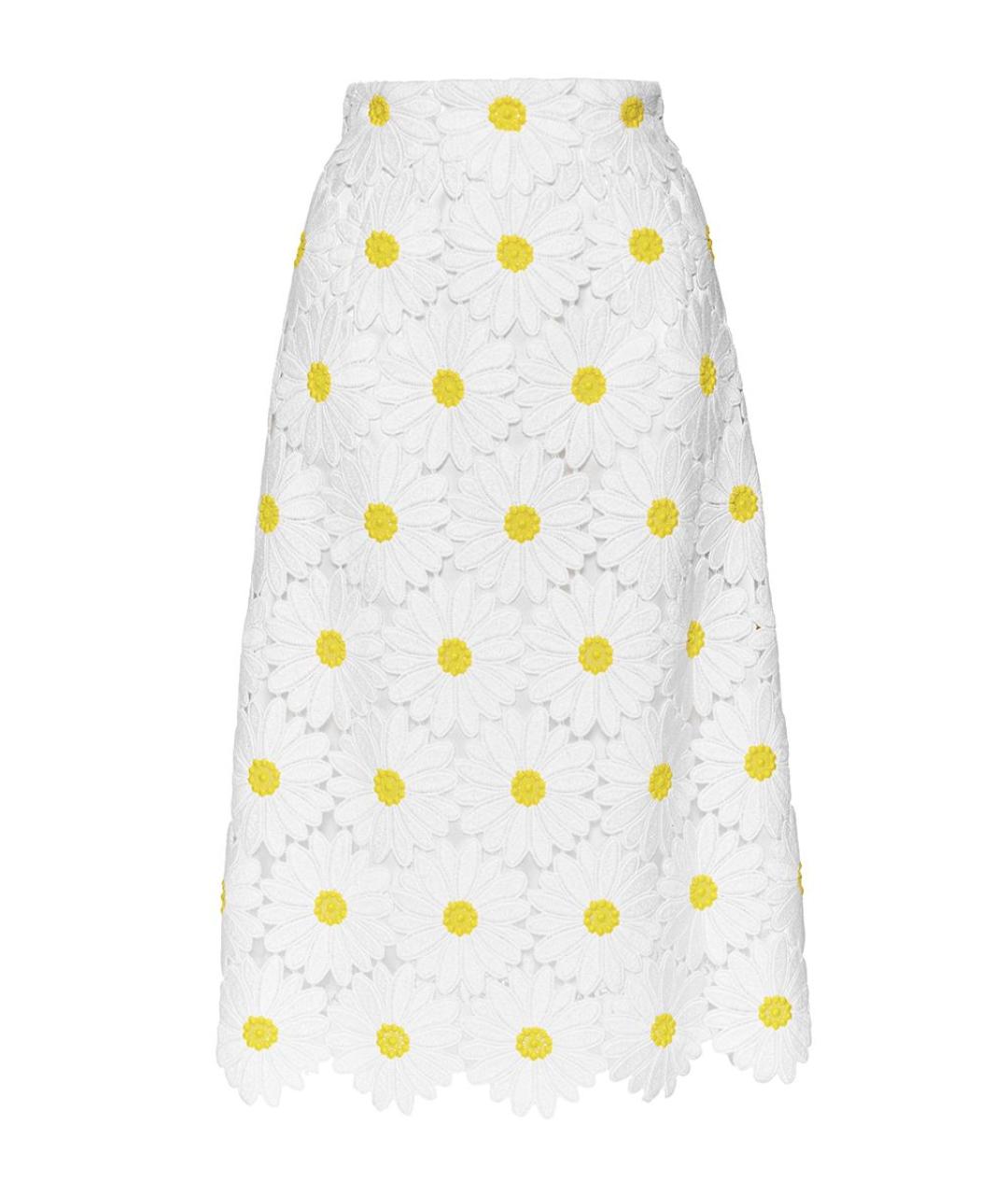 DOLCE&GABBANA Белая хлопковая юбка миди, фото 1