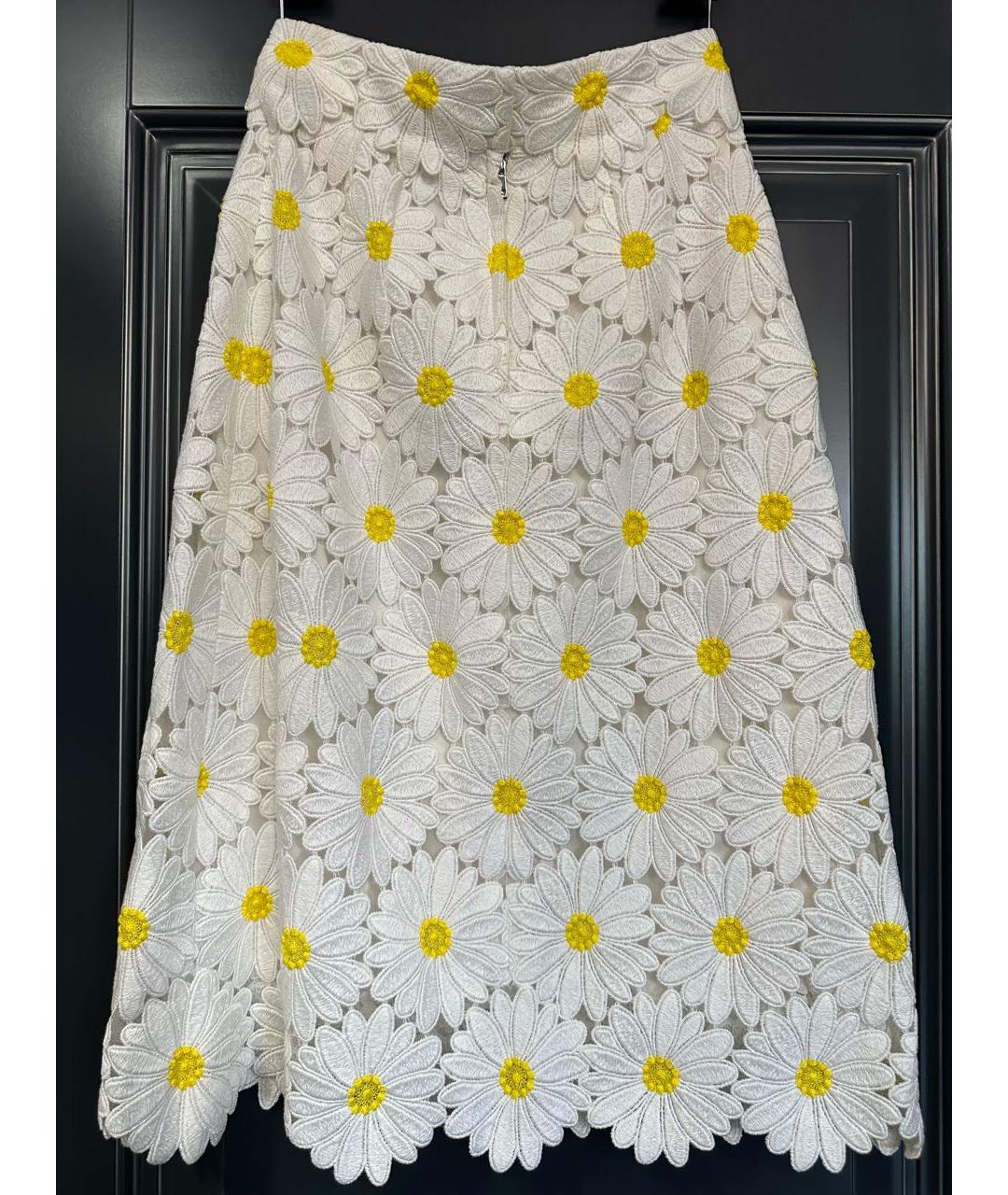 DOLCE&GABBANA Белая хлопковая юбка миди, фото 3