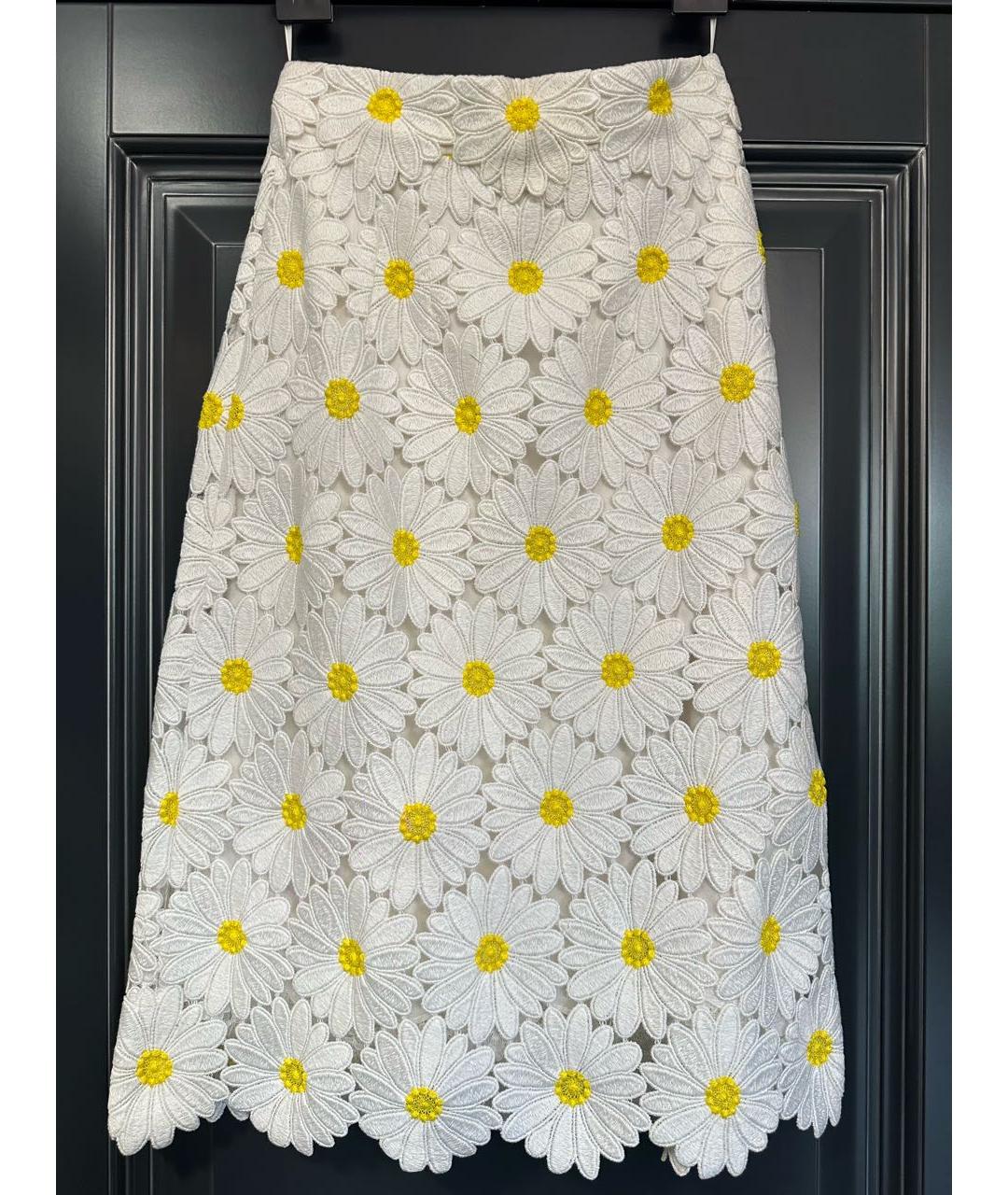 DOLCE&GABBANA Белая хлопковая юбка миди, фото 2
