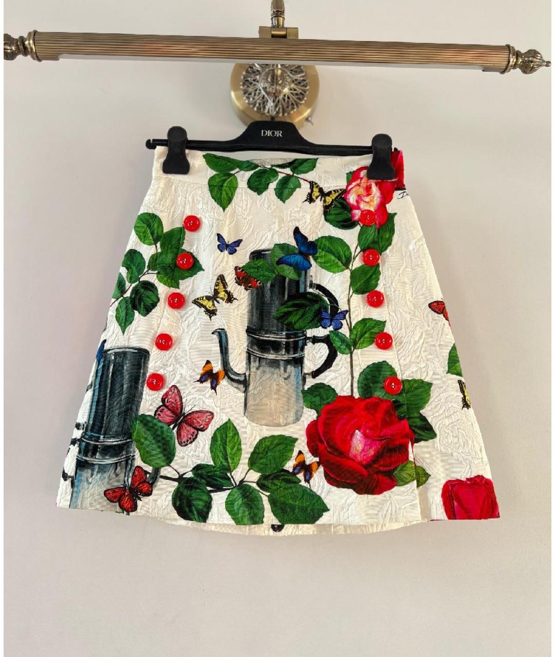 DOLCE&GABBANA Мульти хлопковая юбка мини, фото 9