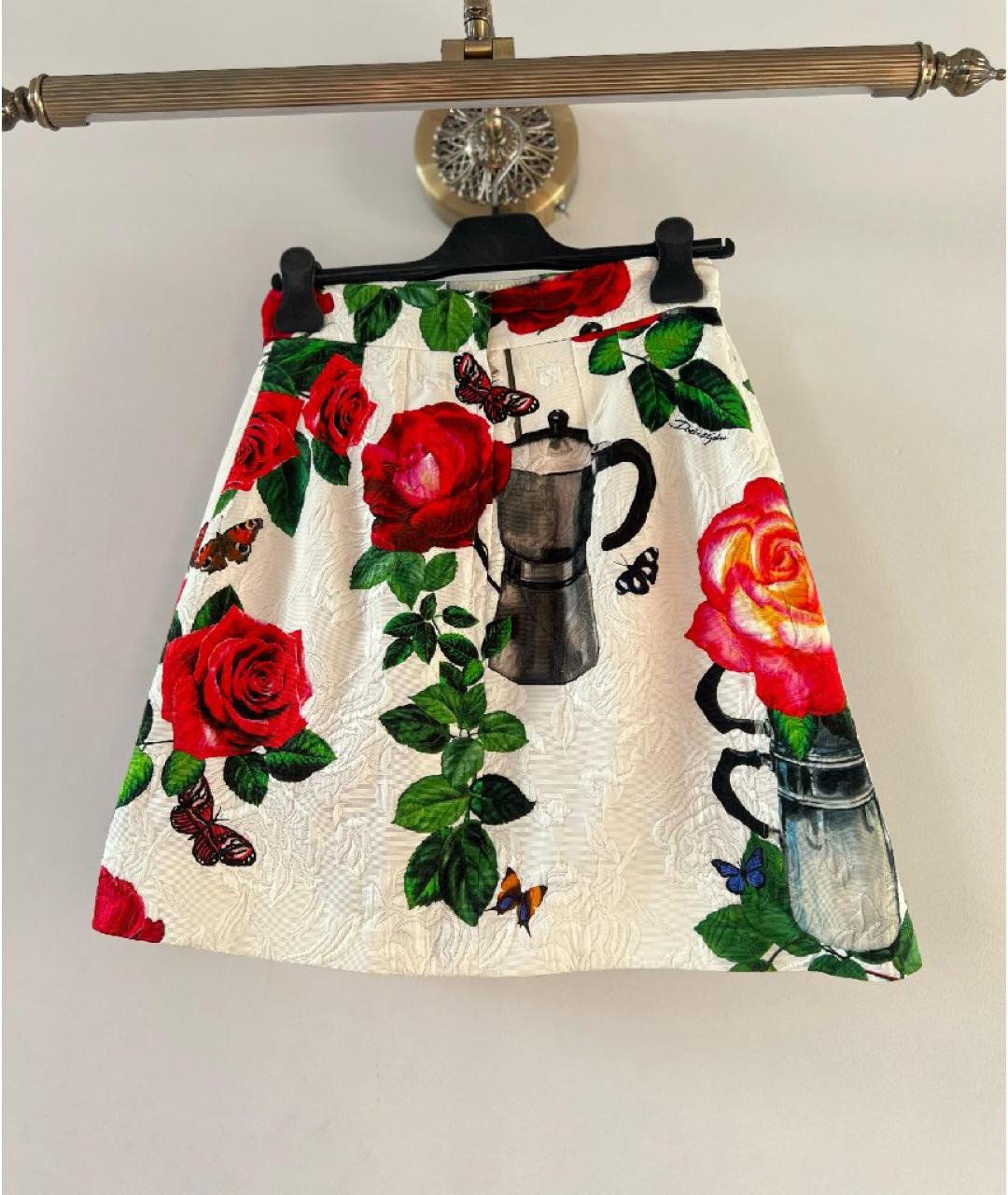 DOLCE&GABBANA Мульти хлопковая юбка мини, фото 2