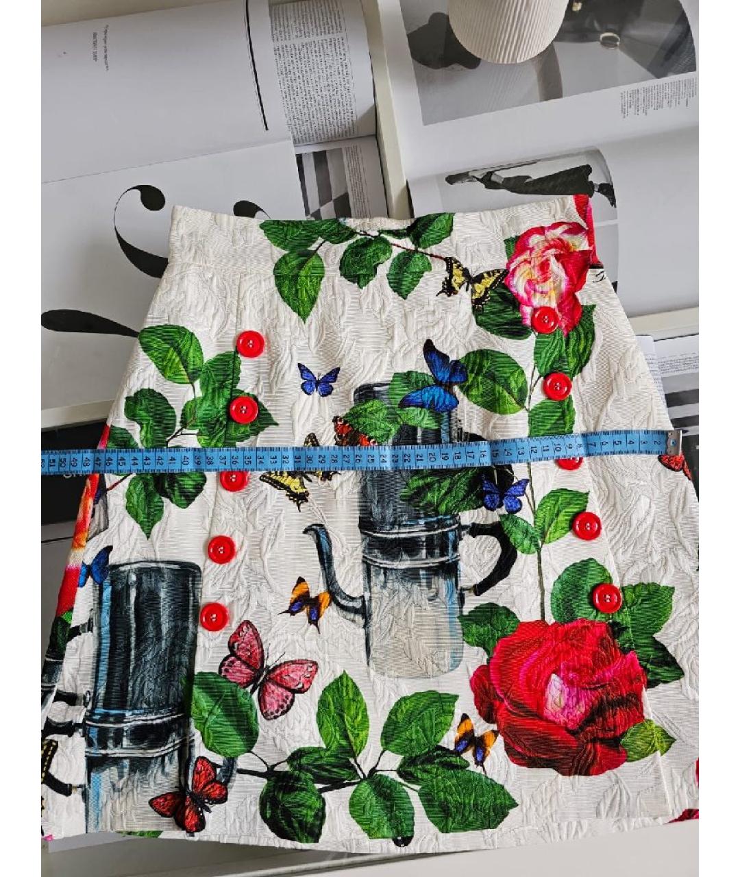 DOLCE&GABBANA Мульти хлопковая юбка мини, фото 7