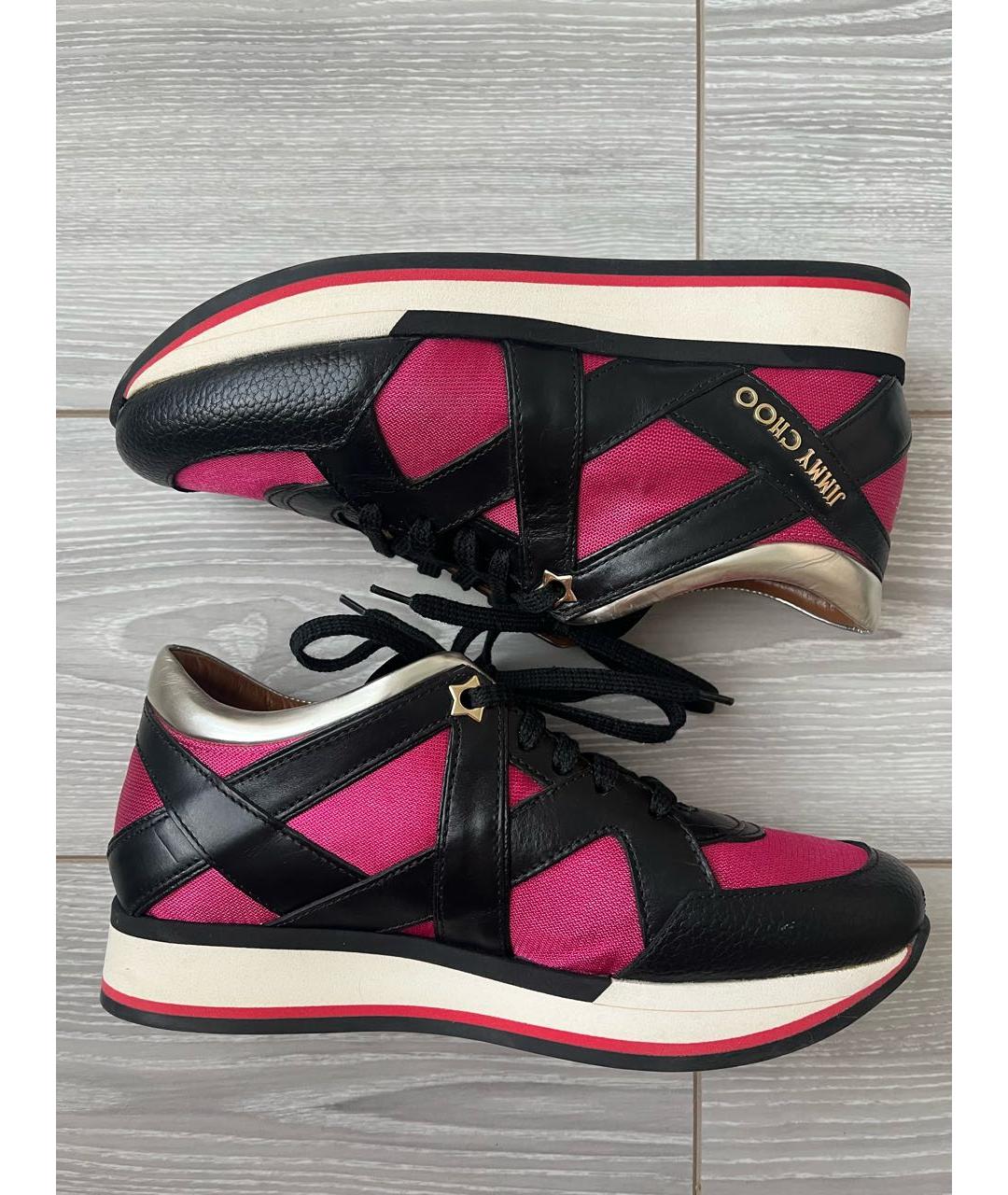 JIMMY CHOO Черные кожаные кроссовки, фото 7