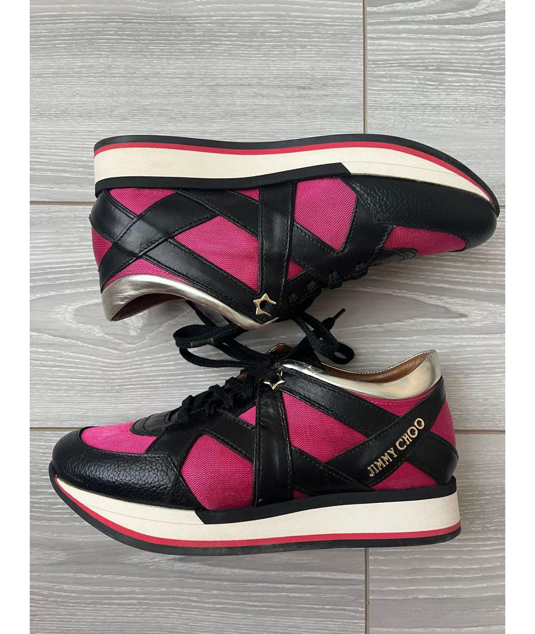 JIMMY CHOO Черные кожаные кроссовки, фото 6