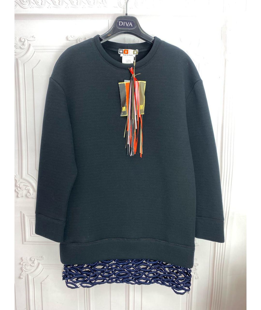 MSGM Черное хлопковое повседневное платье, фото 5