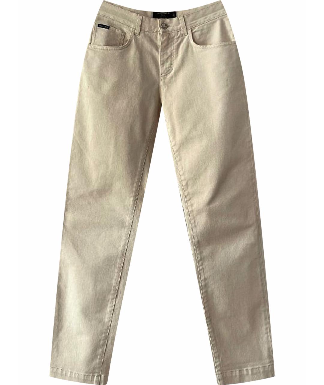 DOLCE&GABBANA Белые хлопковые прямые джинсы, фото 1
