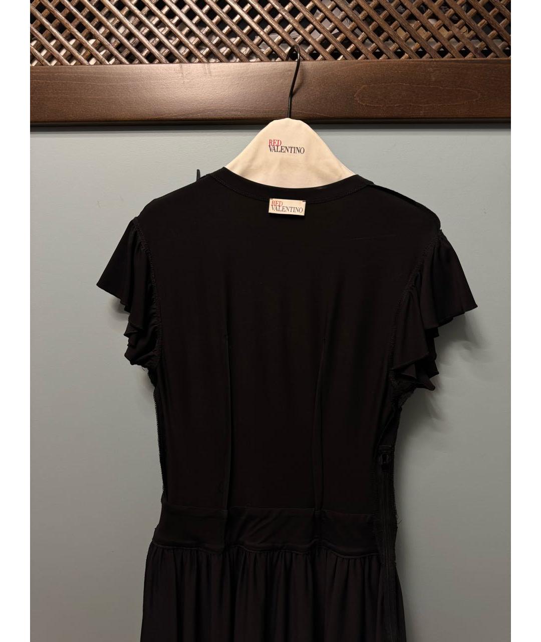 RED VALENTINO Черное полиэстеровое коктейльное платье, фото 3