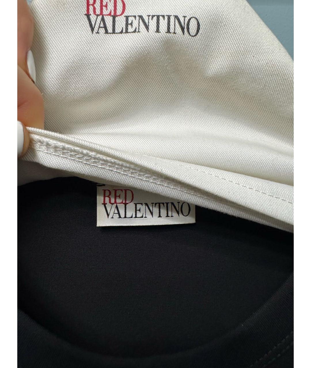 RED VALENTINO Черное полиэстеровое коктейльное платье, фото 5