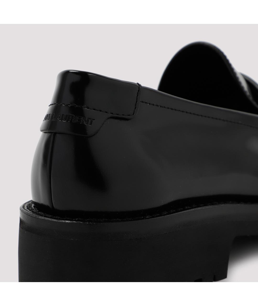 SAINT LAURENT Черные лоферы из лакированной кожи, фото 3