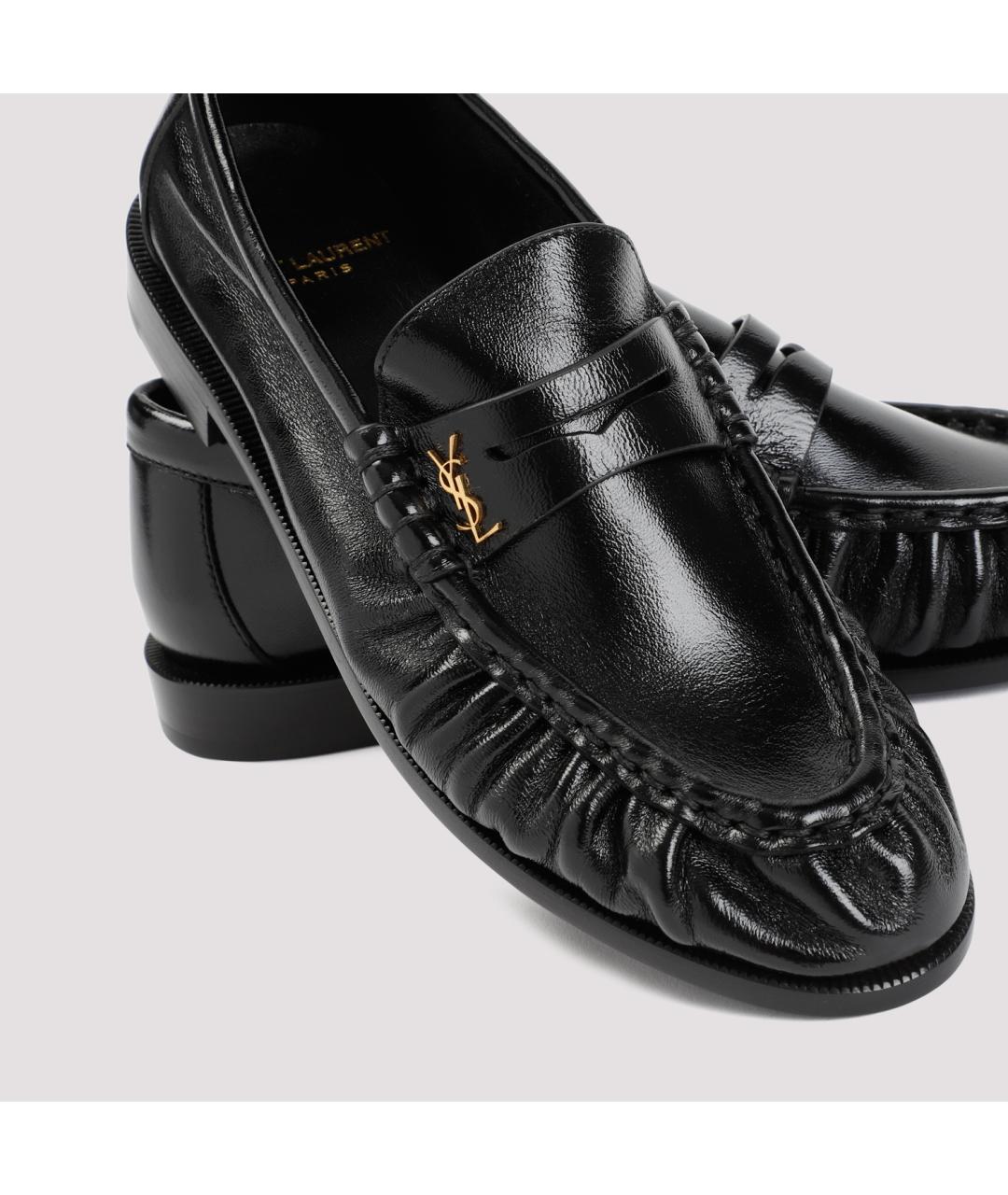 SAINT LAURENT Черные кожаные лоферы, фото 4