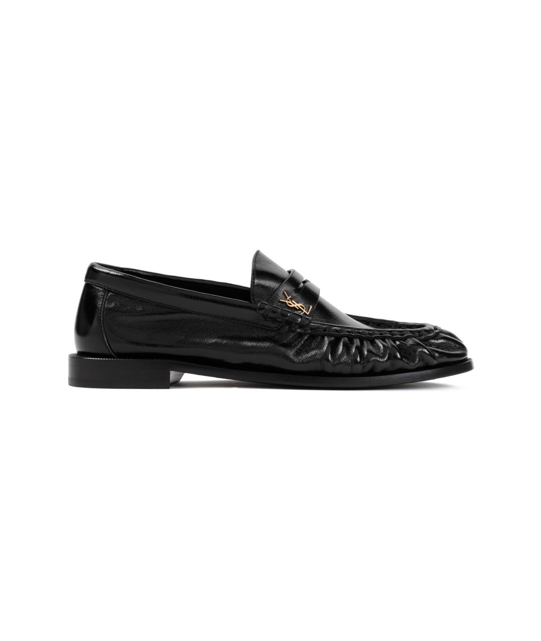 SAINT LAURENT Черные кожаные лоферы, фото 1